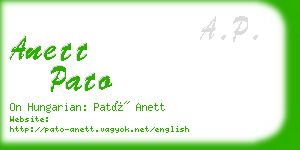 anett pato business card